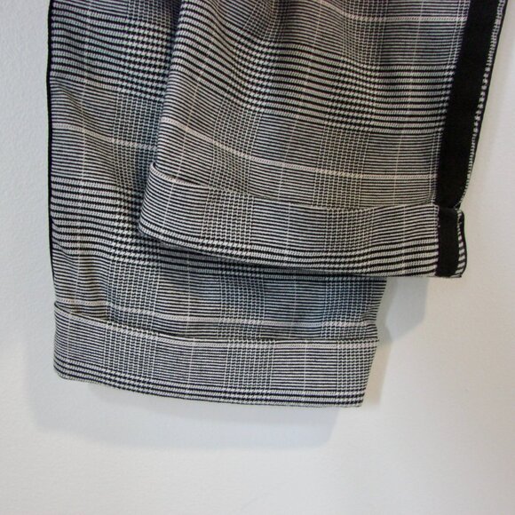 Zara Gray Glen Plaid Check Trouser Pants Side Stripe Ankle Cropped Size Small - Picture 13 of 15